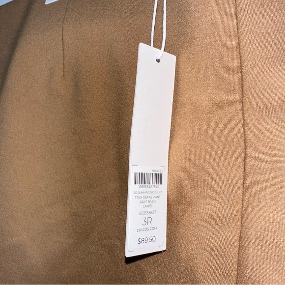 NWT CHICOS So Slimming Juliet Slim Leg Ponte Knit Pants in Camel - 3R/16R - Picture 7 of 8